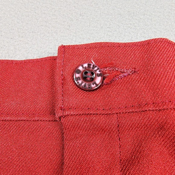 Vintage Levis Wide Leg Trouser Women 18 Maroon Slacks 70s Mom Pants Casual Bare - Picture 6 of 14